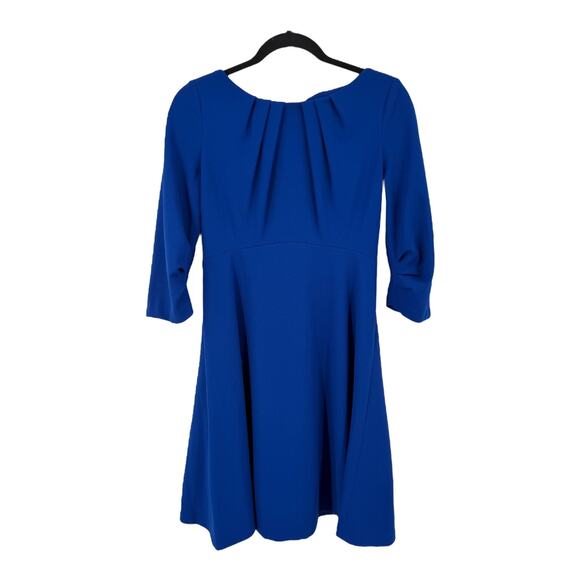 Calvin Klein dress pleated neck above knee shift blue size 2 - Picture 1 of 6